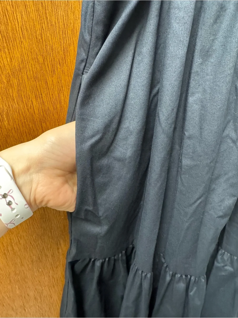 Abercrombie & Fitch Sleeveless Smocked Tiered Maxi Dress Long Black Large Petite